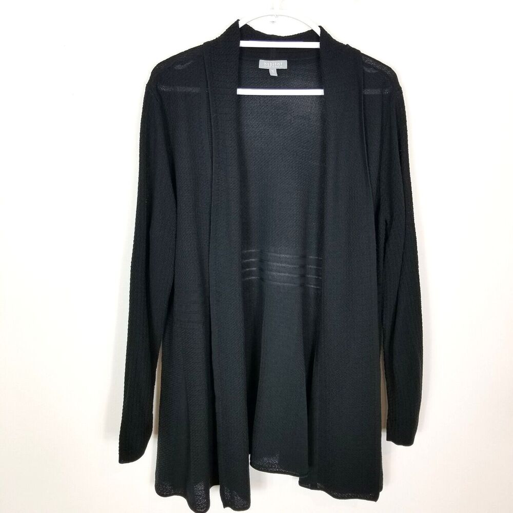 Habitat Women Lightweight Cardigan Sweater Sz XL Black Open Front Lagenlook